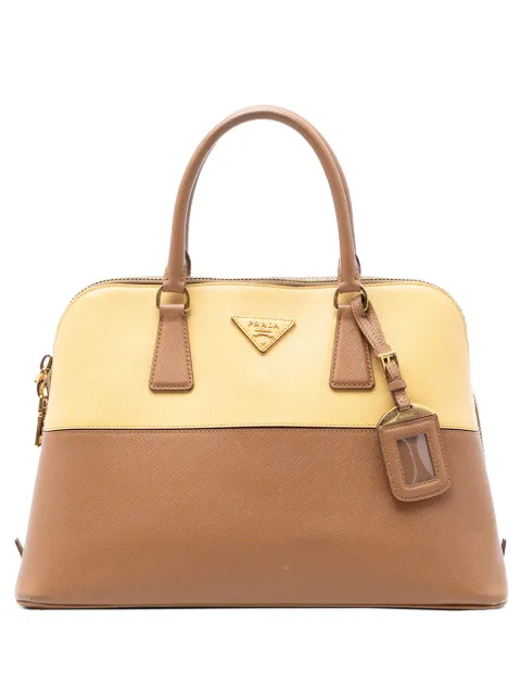 Prada Pre-Owned 2010-2026 Medium Bicolor Saffiano Lux Promenade satchel