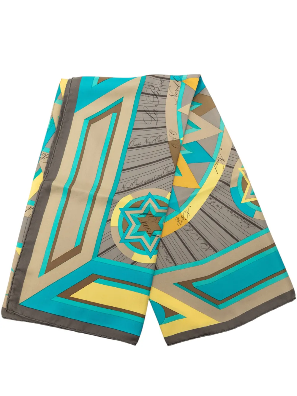 Hermès Pre-Owned 20th Century La Rose des Vents Silk Scarf 90 scarves - Marrone