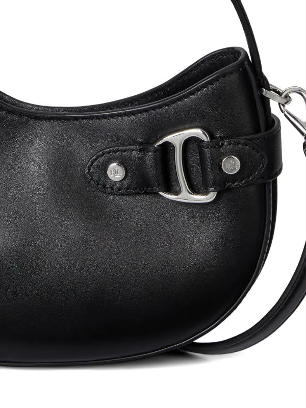 Lauren Ralph Lauren Small Tasha D-ring Leather Tote Bag | Black