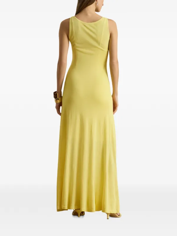 ralph lauren yellow dress Sleeveless Boat-neck Maxi This crepe dress from Ralph Lauren features an off Ralph Lauren Baby Girls Striped