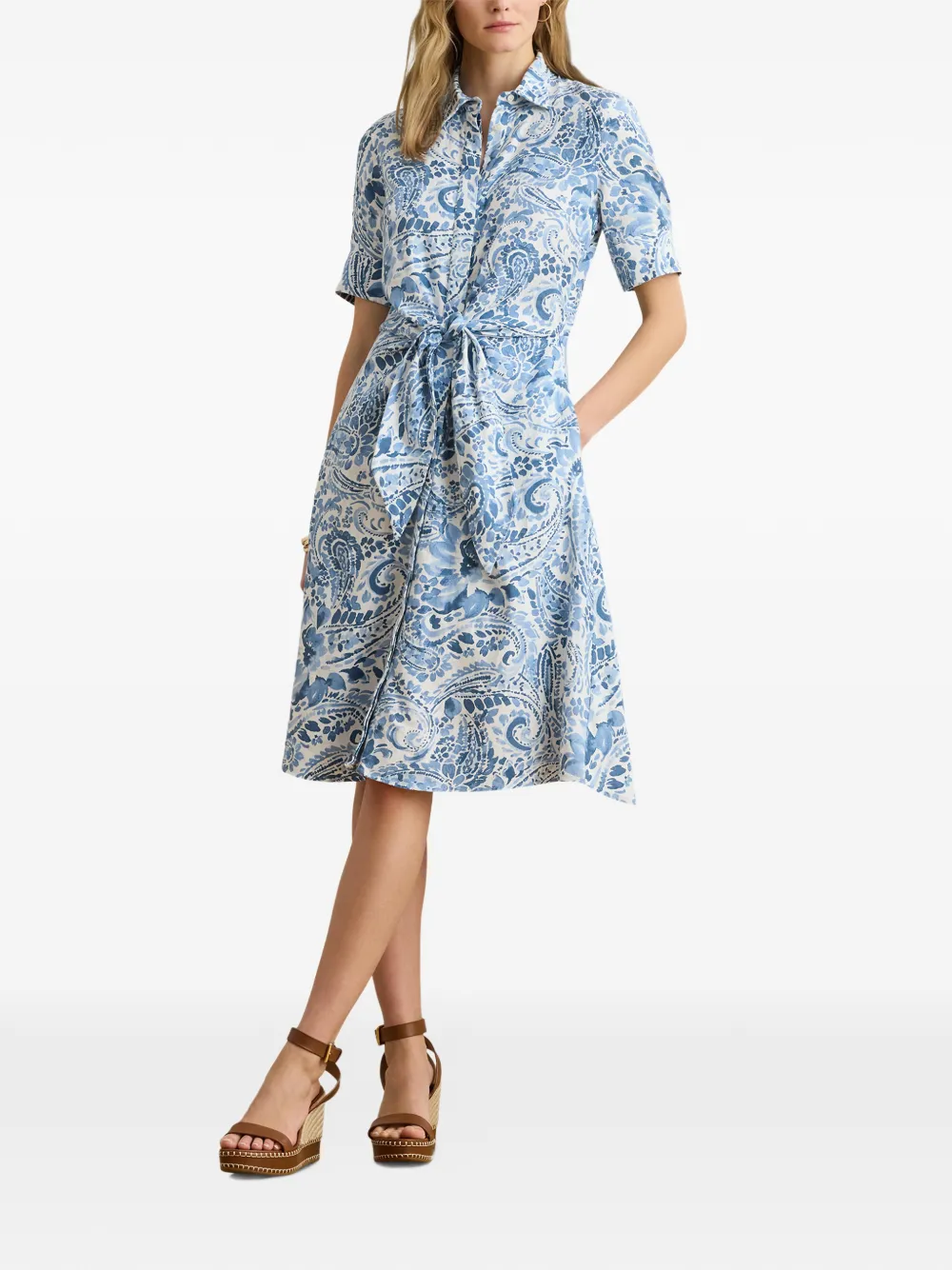 Lauren Ralph Lauren Midi-jurk met paisley-print Blauw
