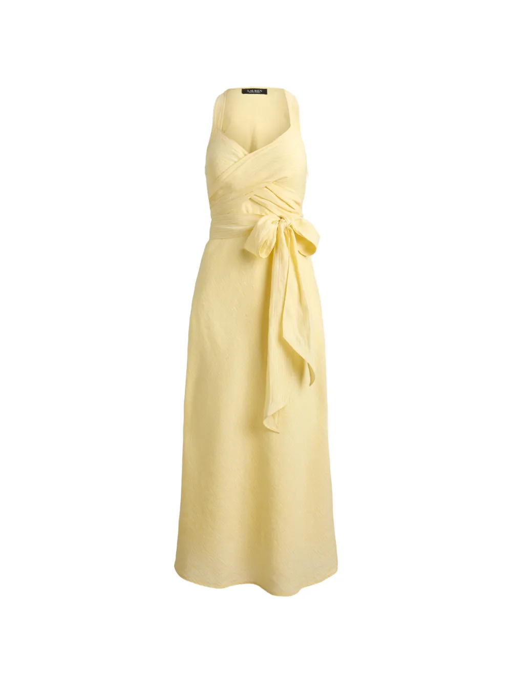 Lauren Ralph Lauren striped tie-front midi dress - Giallo