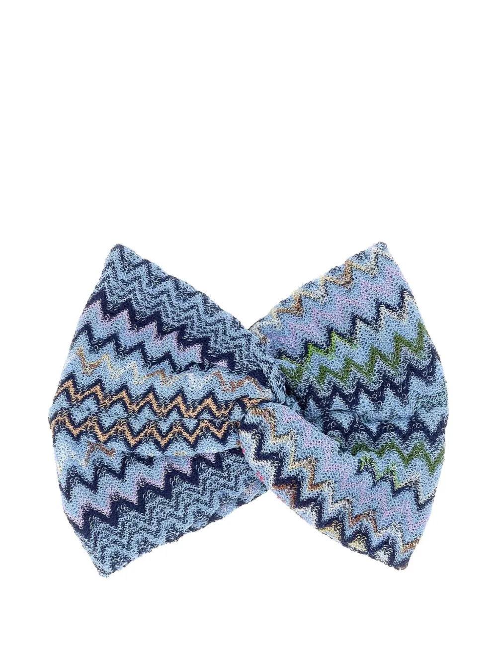 Missoni zigzag-knit twisted headband - Blau