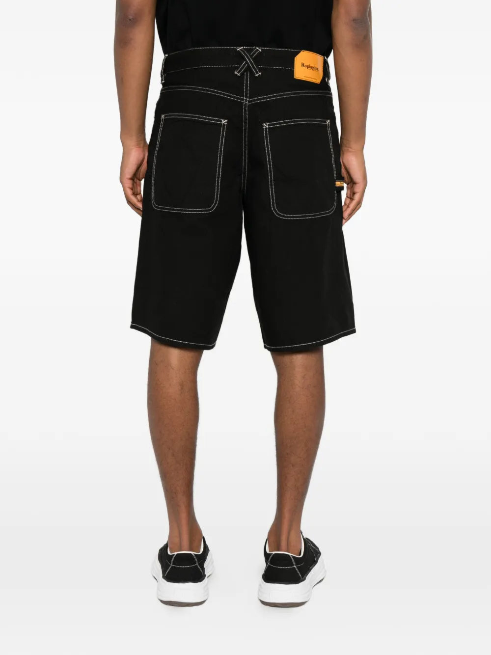 Replay Shorts met contrasterende stiksels Zwart