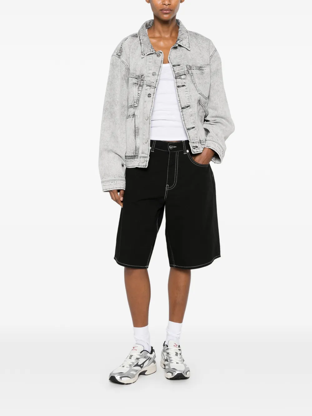 Replay Shorts met contrasterende stiksels Zwart
