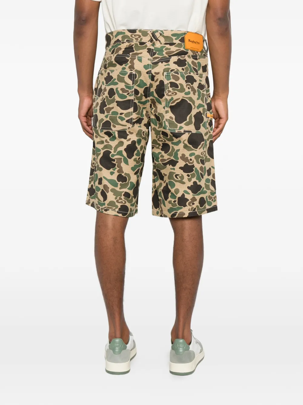Replay Ripstop shorts met camouflageprint Groen