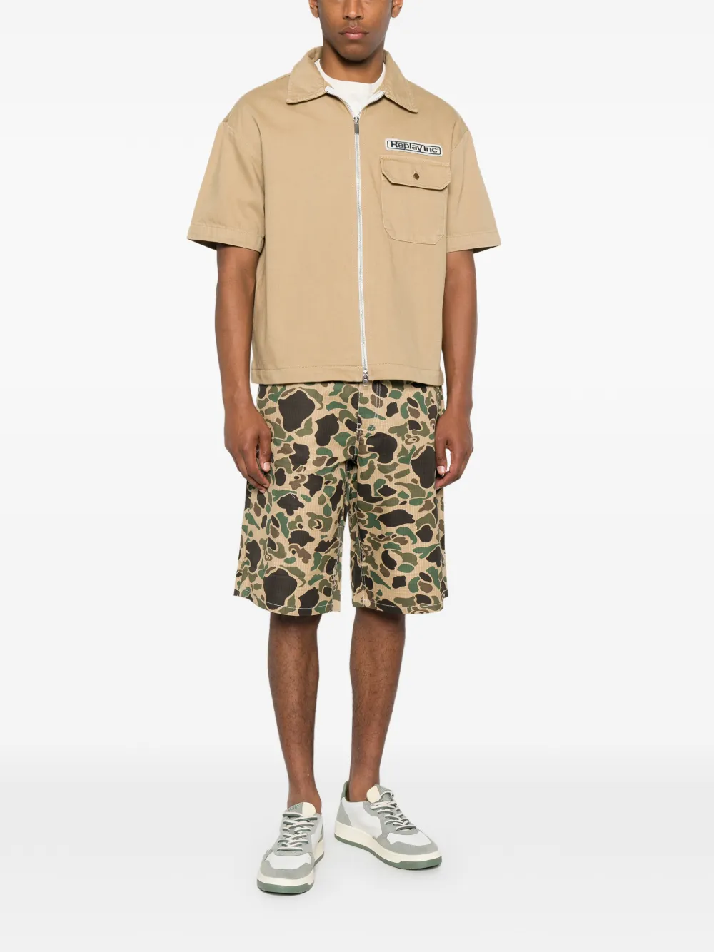 Replay Ripstop shorts met camouflageprint Groen