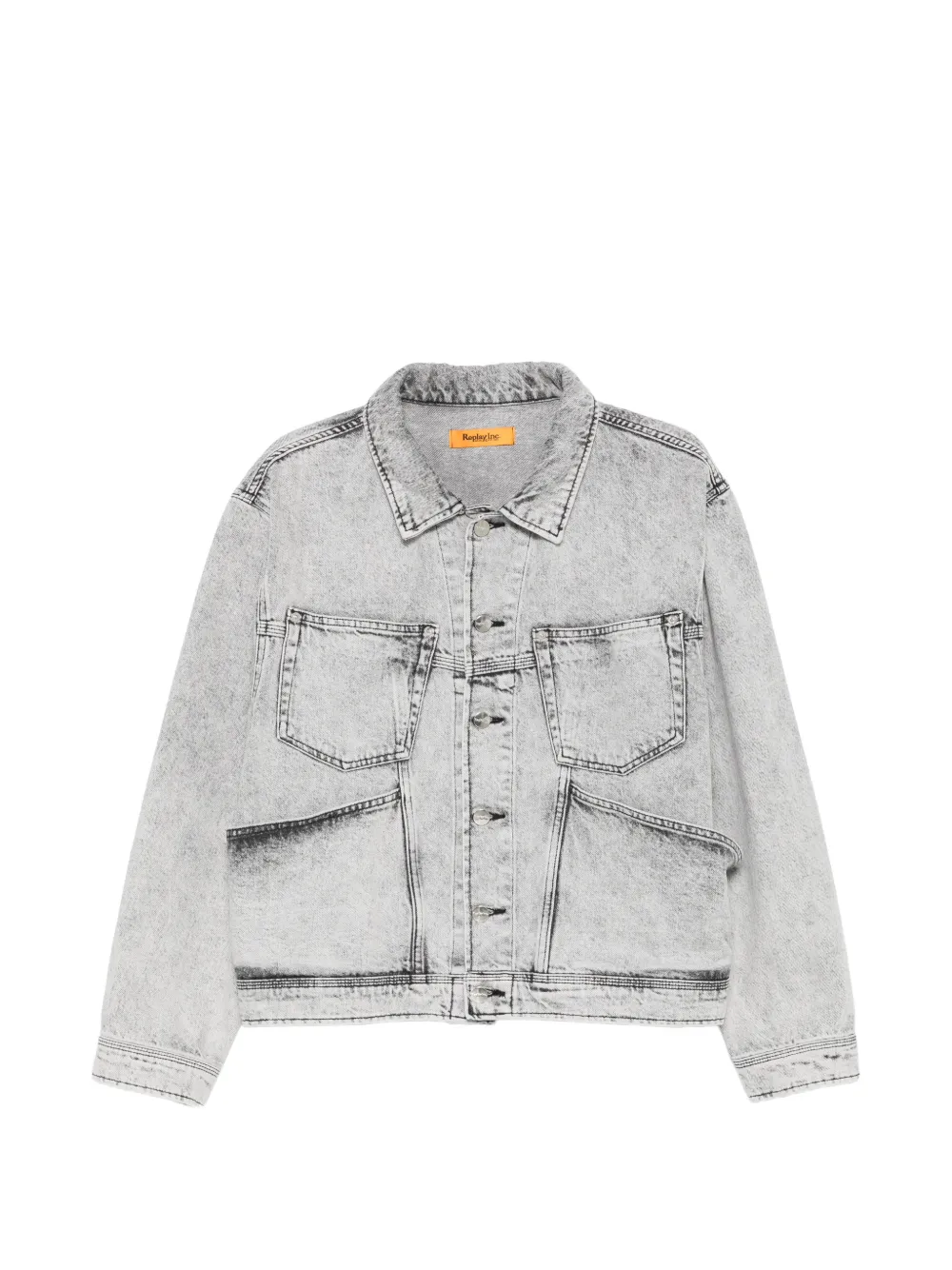 Replay acid-wash denim jacket - Grigio