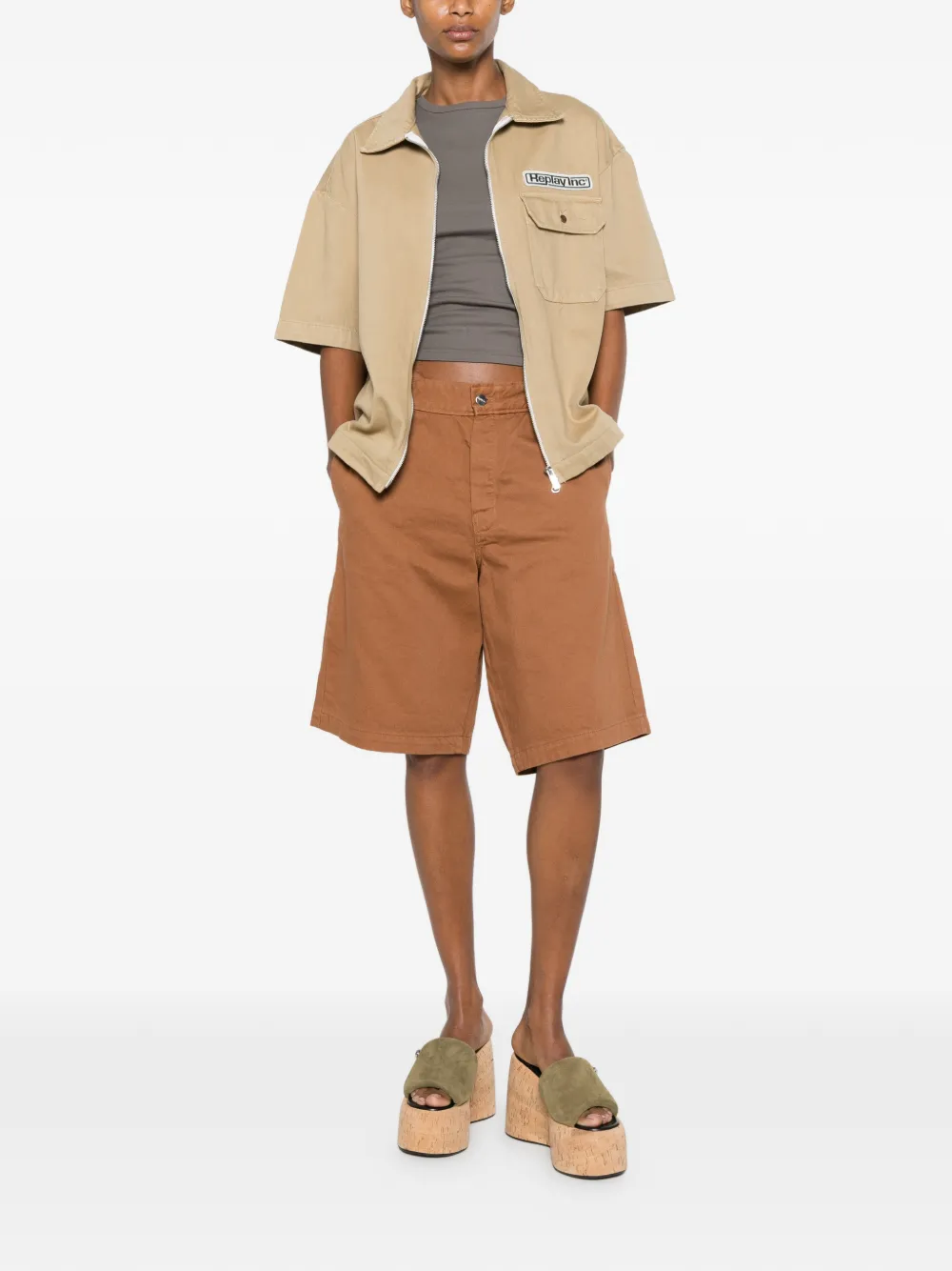 Replay Jack met logopatch Beige