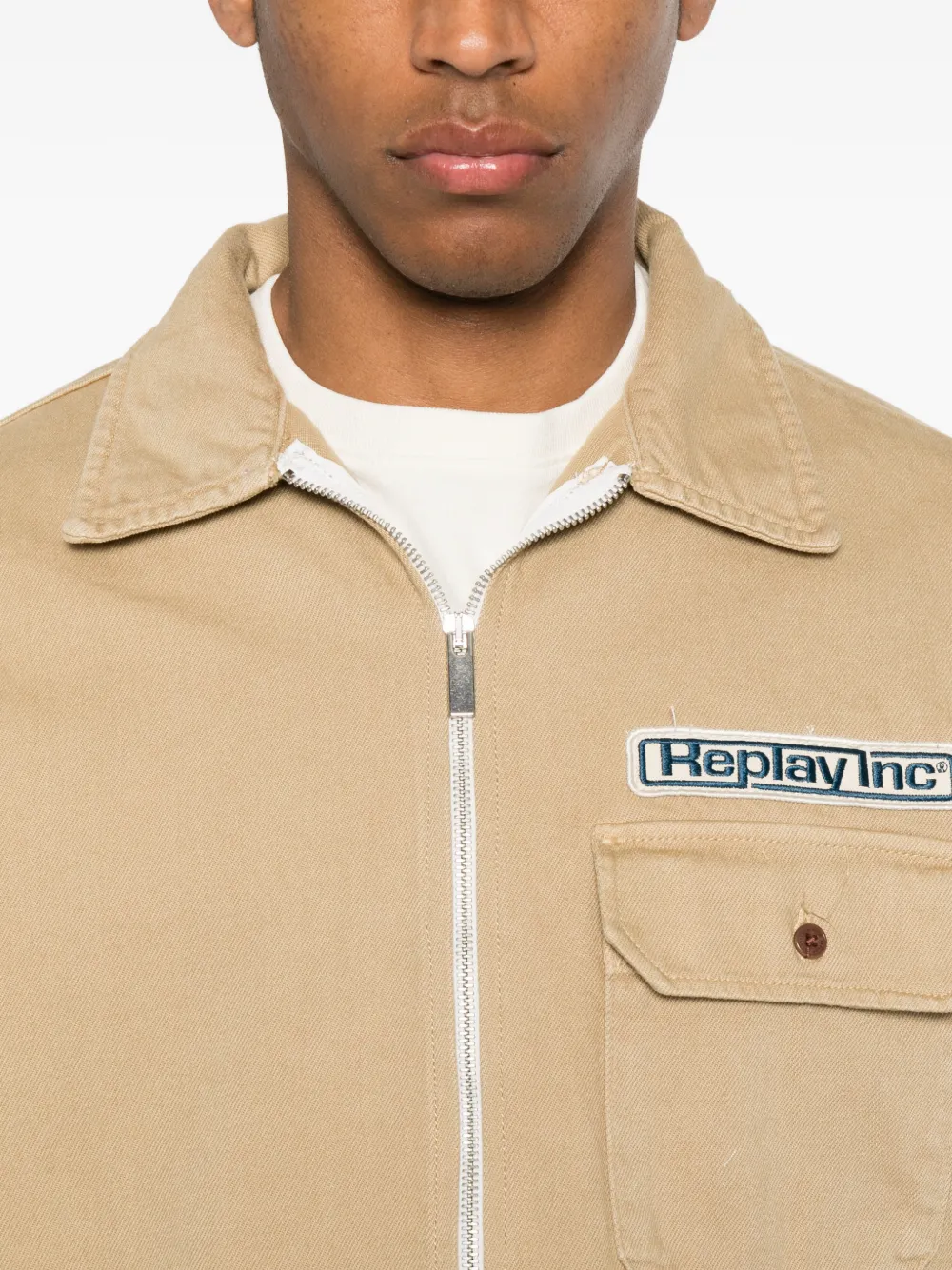 Replay Jack met logopatch Beige