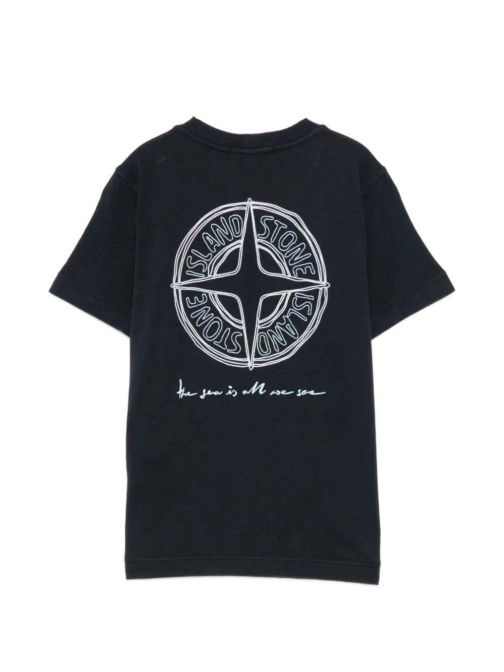 Stone Island Junior T-shirt met logoprint Blauw