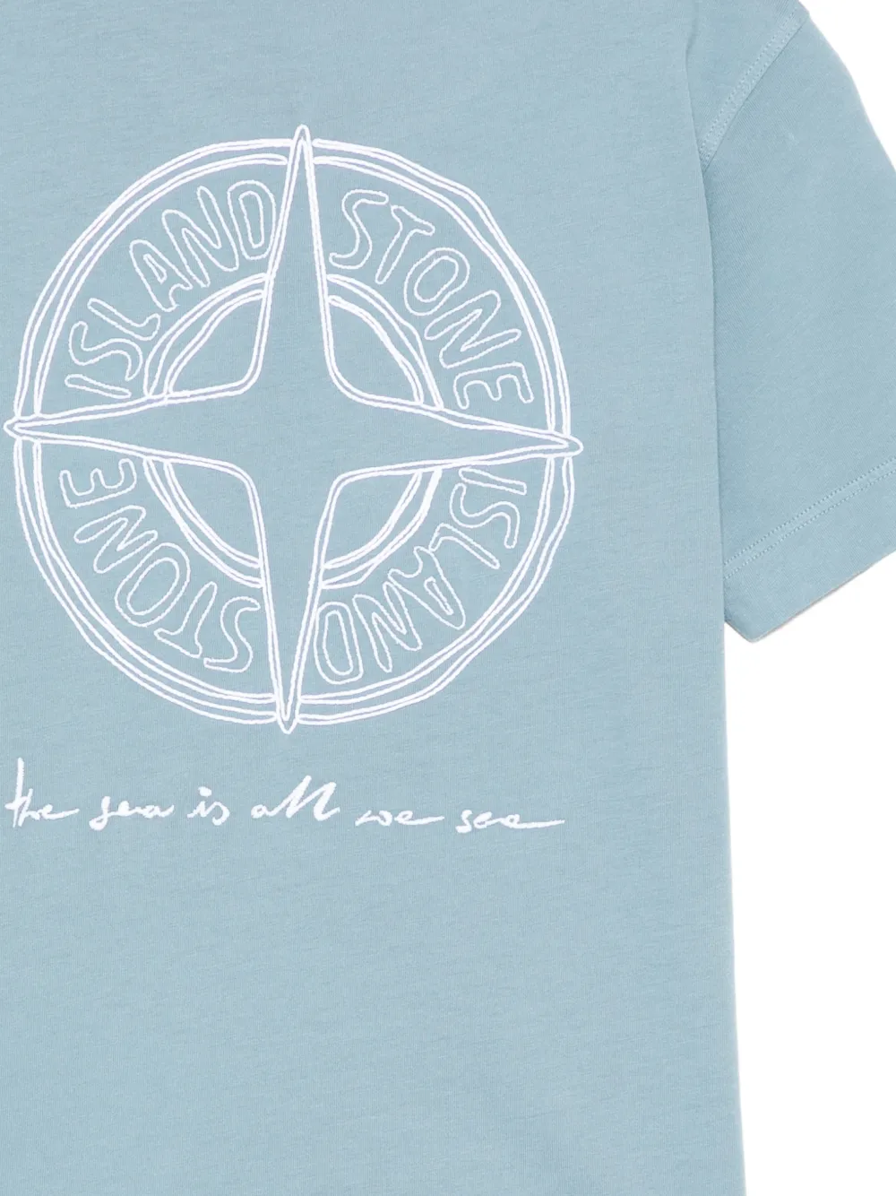 Stone Island Junior T-shirt met logoprint Blauw