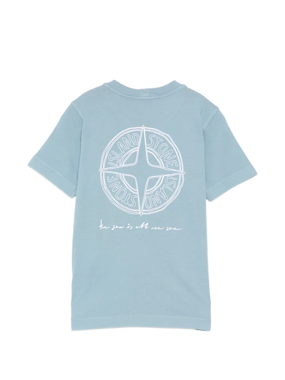 Stone Island Junior T-shirt met logoprint Blauw