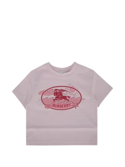 Burberry Kids playera con logo estampado y botones en el hombro
