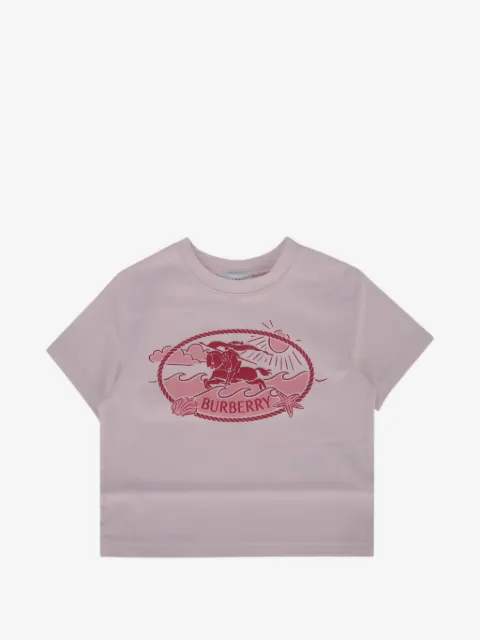 Burberry Kids playera con logo estampado y botones en el hombro