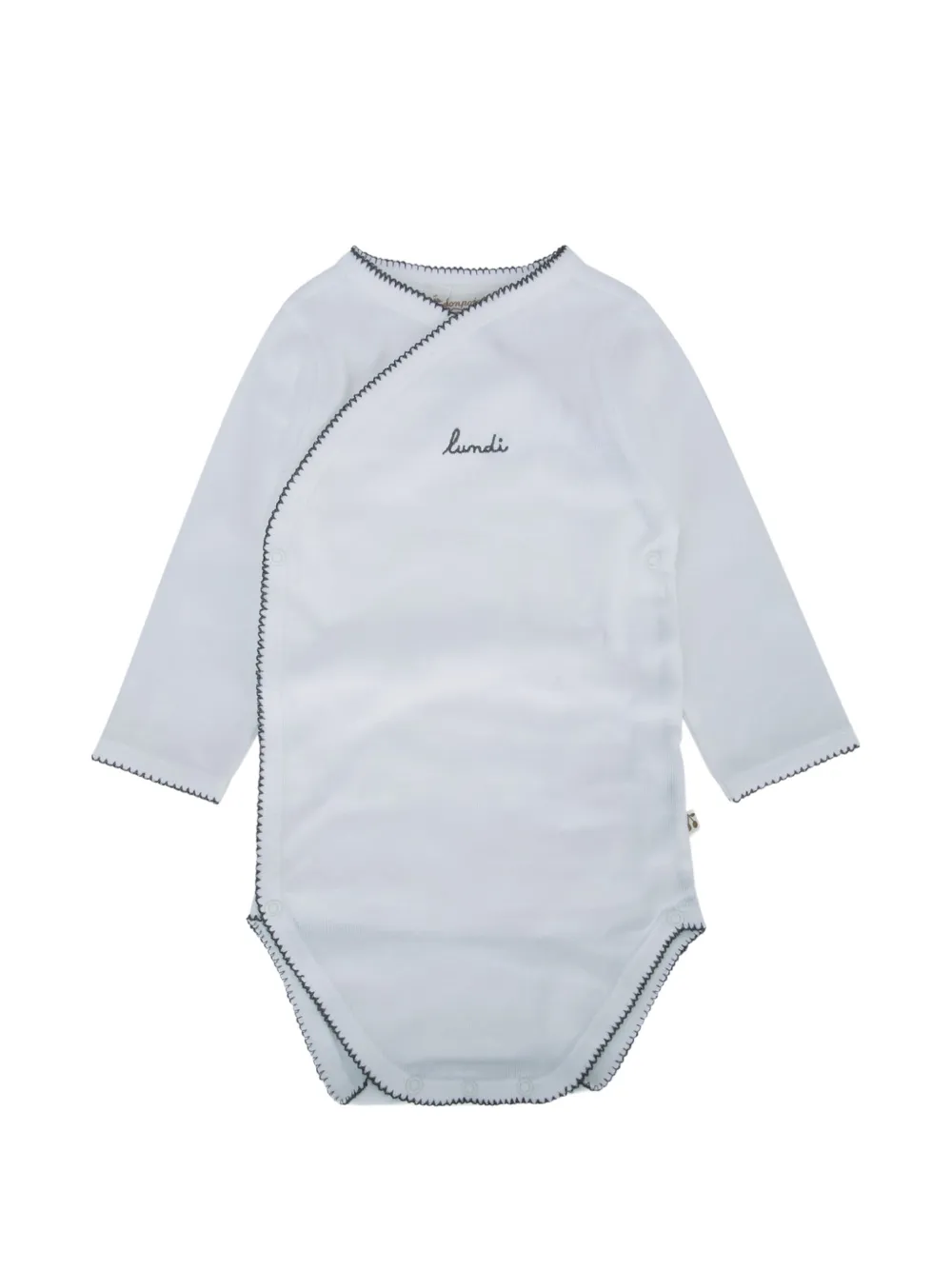 Bonpoint embroidered wrap bodysuit set - Bianco