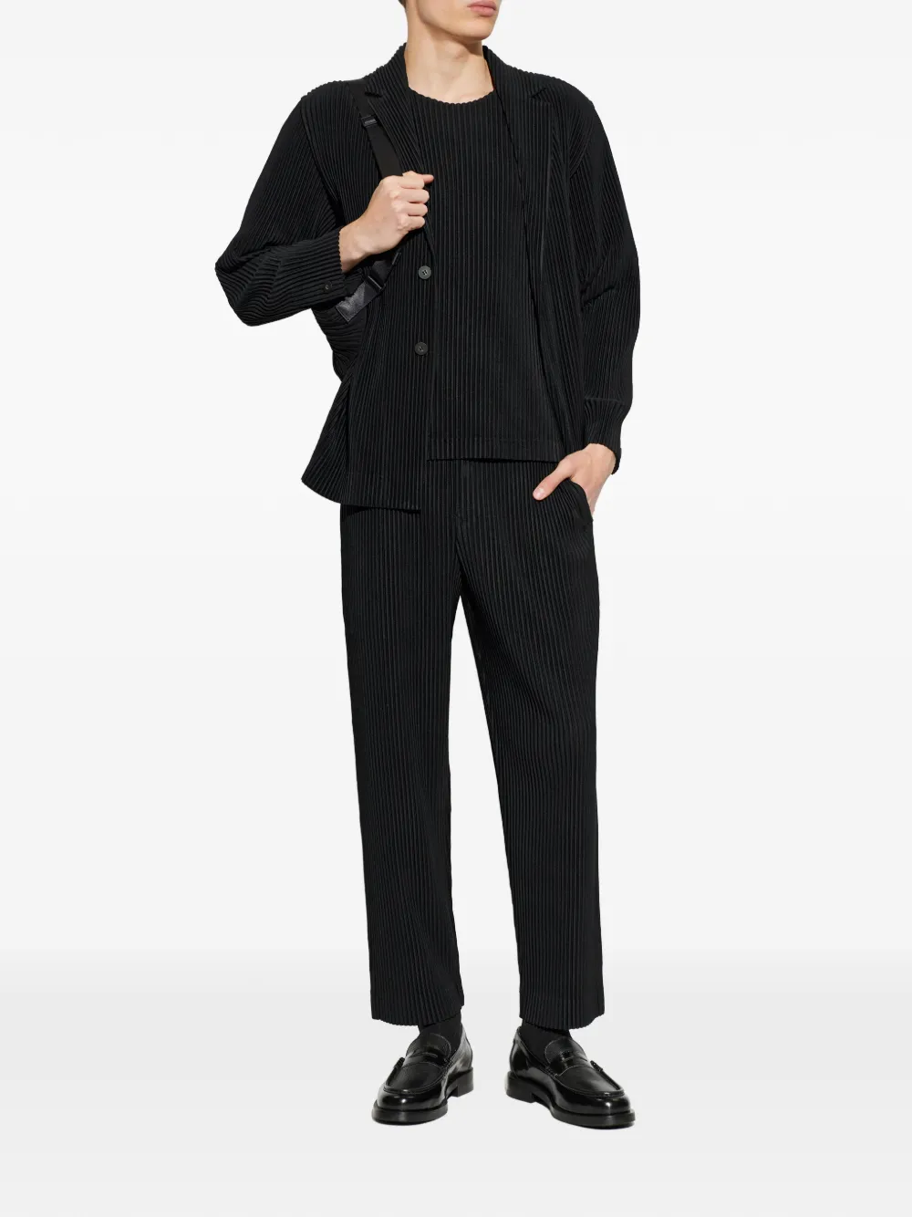 Homme Plissé Issey Miyake Geplooid T-shirt Zwart