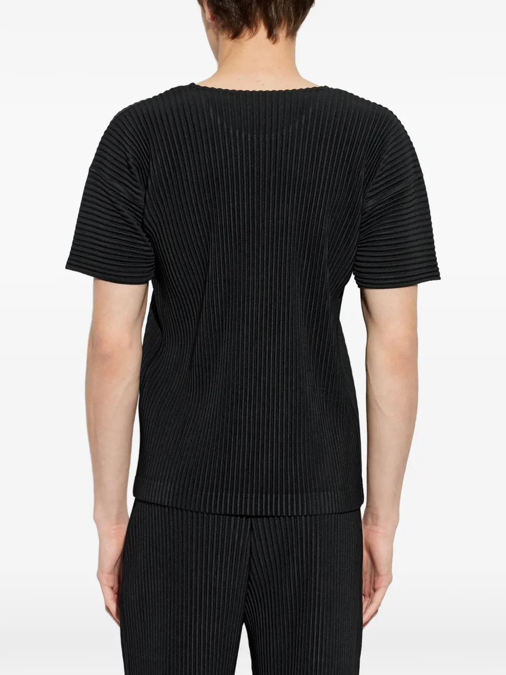 Homme Plissé Issey Miyake Geplooid T-shirt Zwart