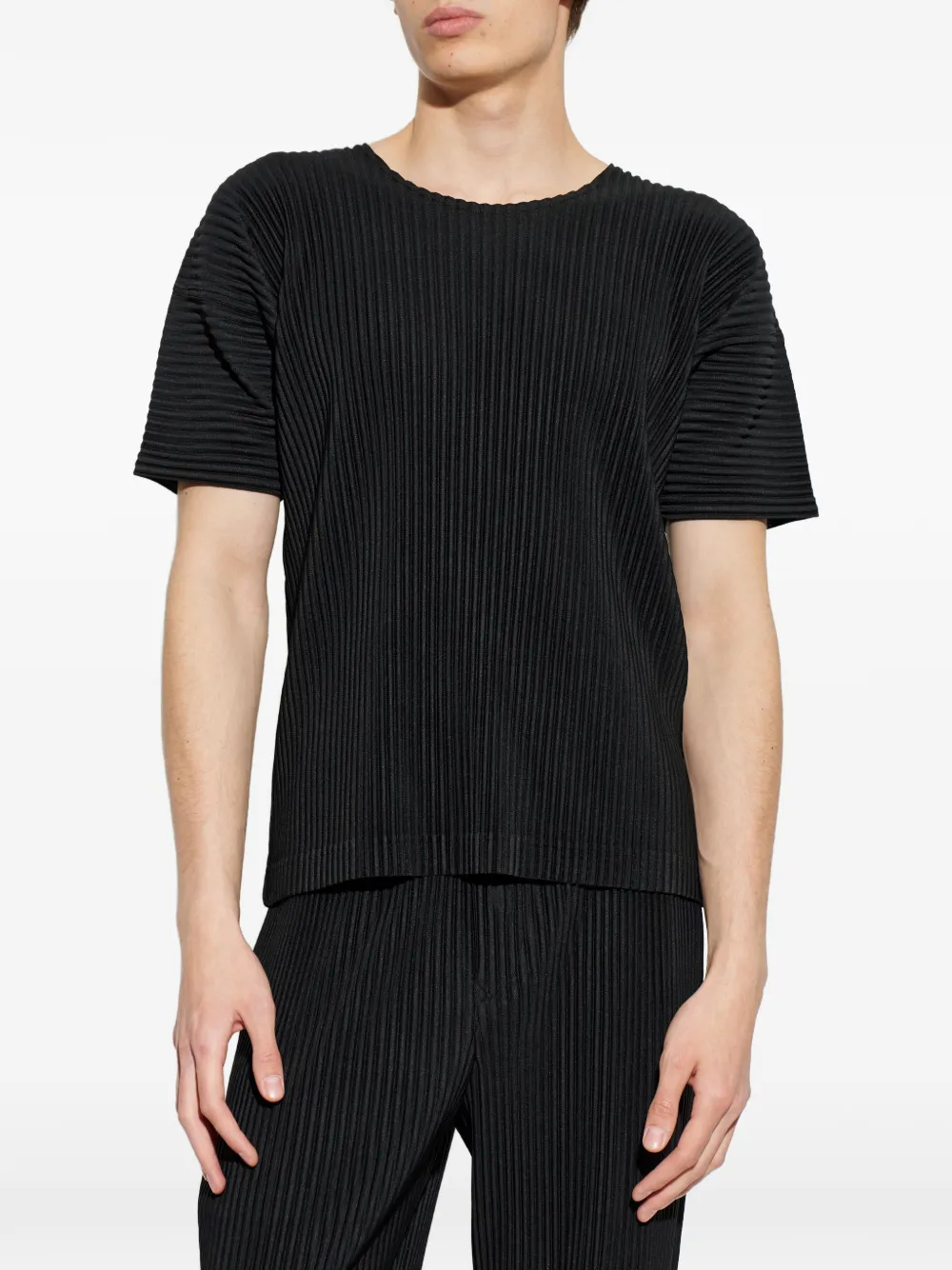 Homme Plissé Issey Miyake Geplooid T-shirt Zwart