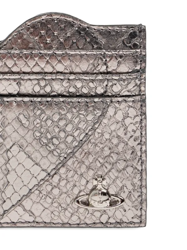 Vivienne Westwood Porta-cartões Com Efeito Pele De Cobra | Cinza