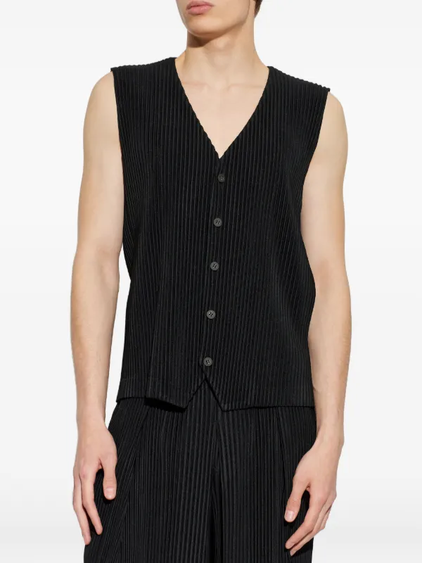 メンズ HOMME PLISSE ISSEY MIYAKE プリーツ ボタンベスト 3