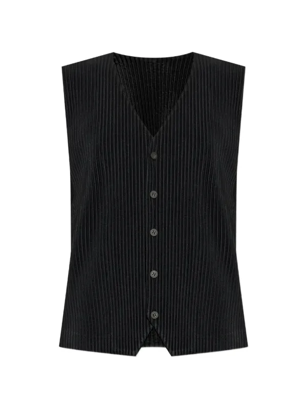 HOMME PLISSÉ ISSEY MIYAKE ノースリーブベスト メンズ HOMME PLISSÉ ブラック ノースリーブベスト イッセイミヤケ