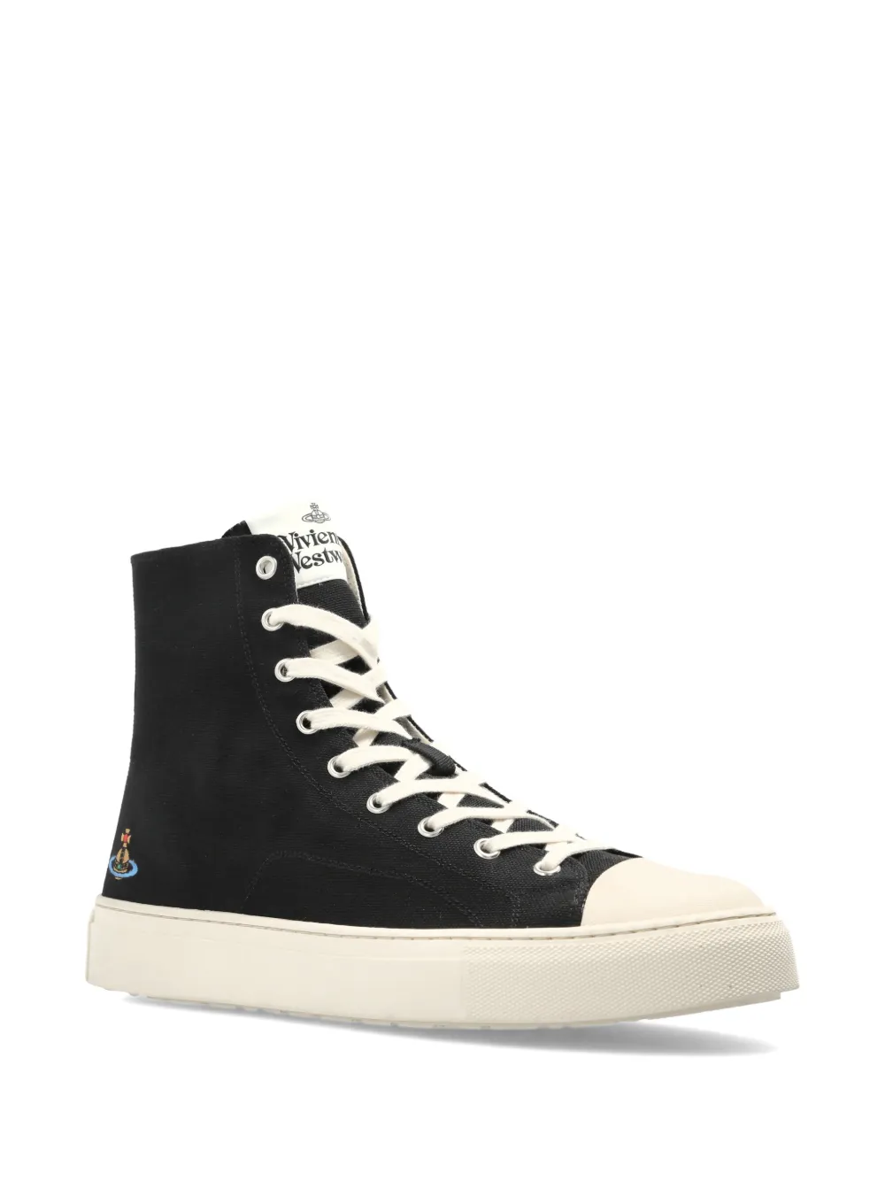 Vivienne Westwood Plimsoll embroidered high-top sneakers Zwart