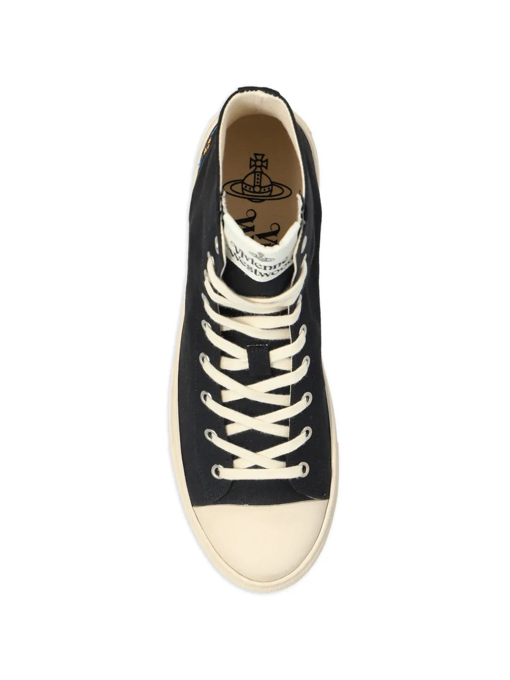 Vivienne Westwood Plimsoll embroidered high-top sneakers Zwart