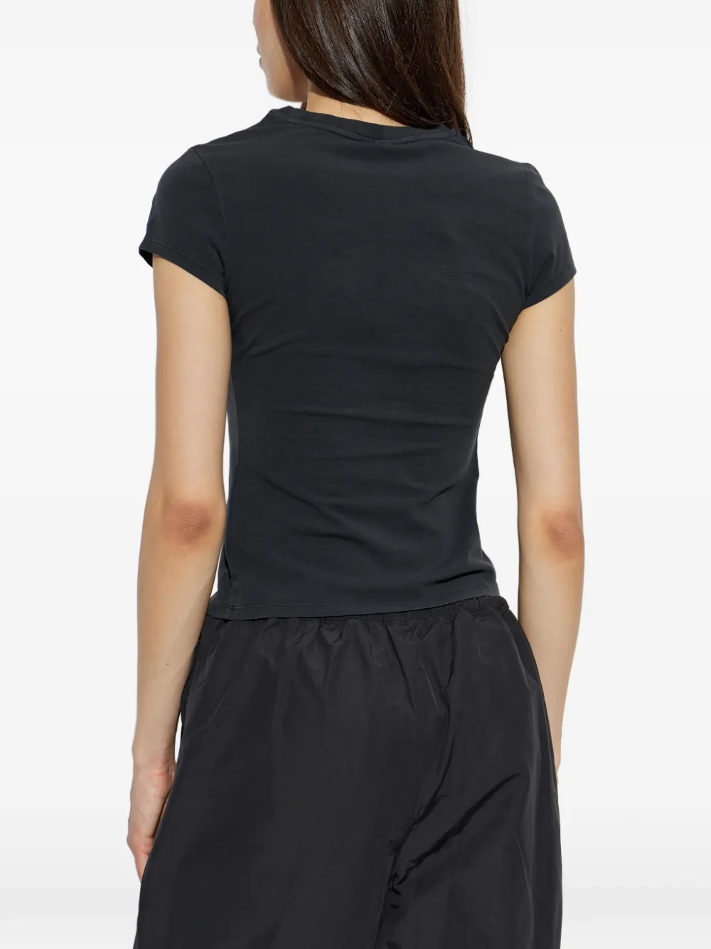 Alexander Wang T-shirt met kristallen logo Zwart