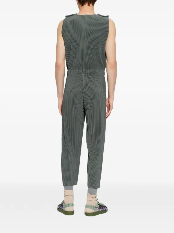 Homme Plissé Issey Miyake Pleated Sleeveless Jumpsuit | Grey