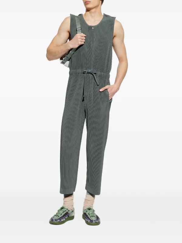 Homme Plissé Issey Miyake Pleated Sleeveless Jumpsuit | Grey