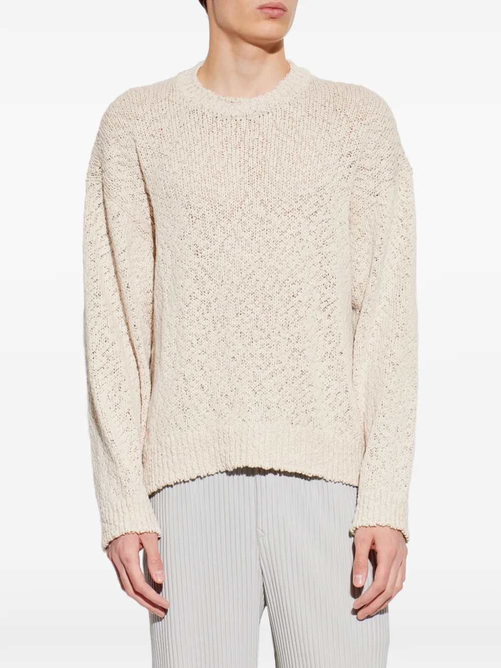 Homme Plissé Issey Miyake Grofgebreide trui Beige