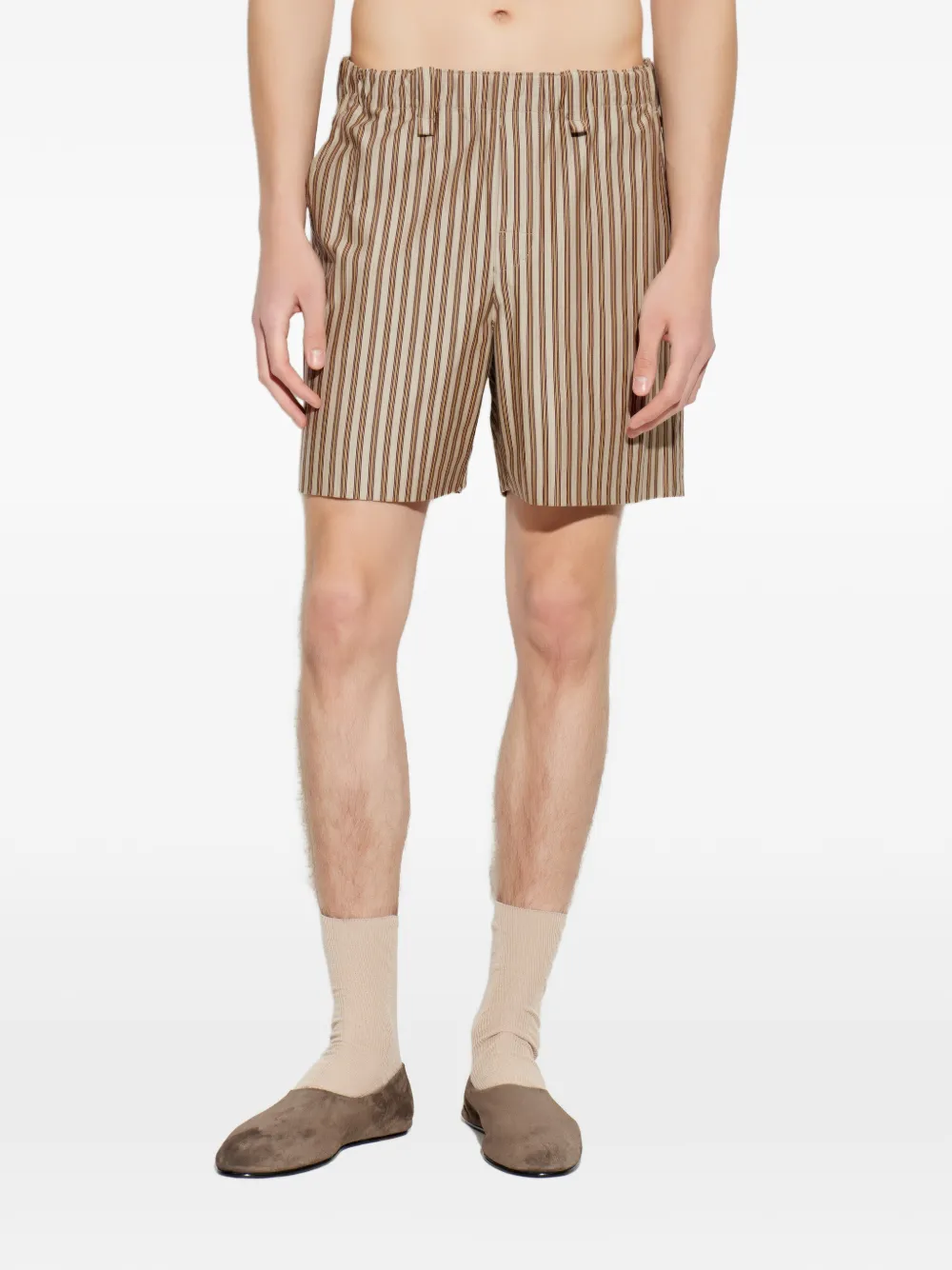 Homme Plissé Issey Miyake Gestreepte shorts Bruin