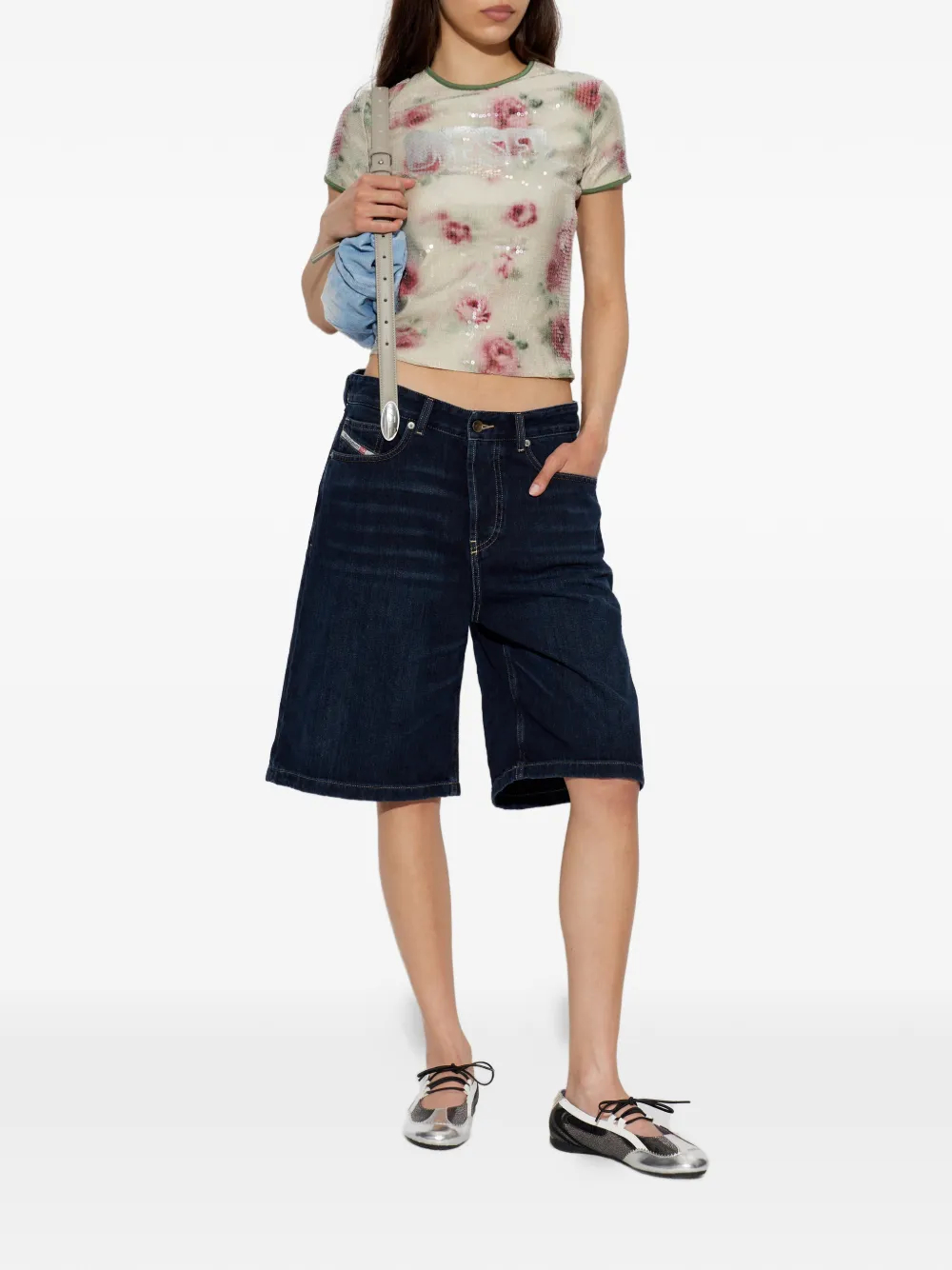  Diesel Pantalones Vaqueros Cortos De-sire-short - Azul 