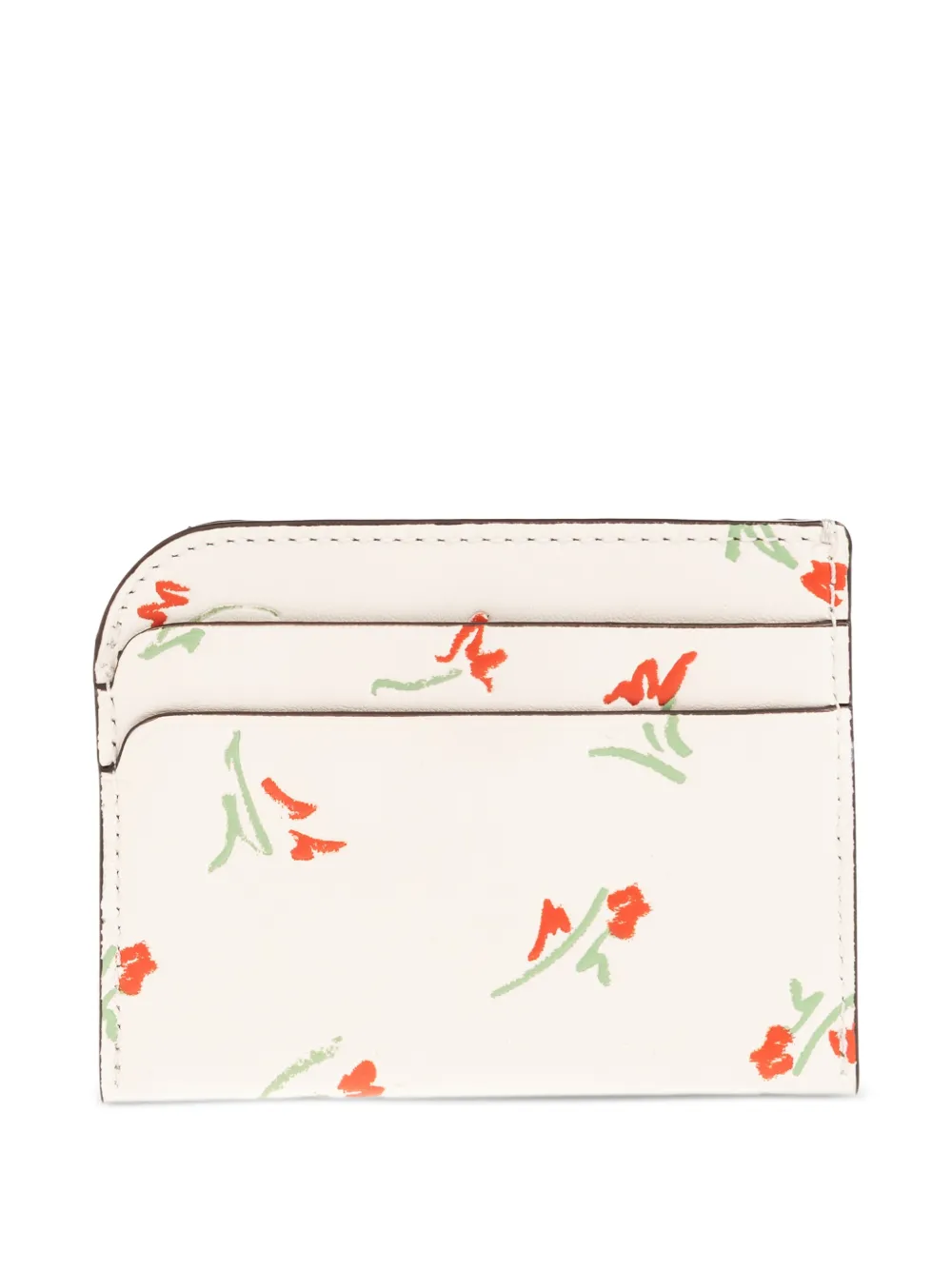 Kate Spade Devin leren pasjeshouder met bloemenprint Wit