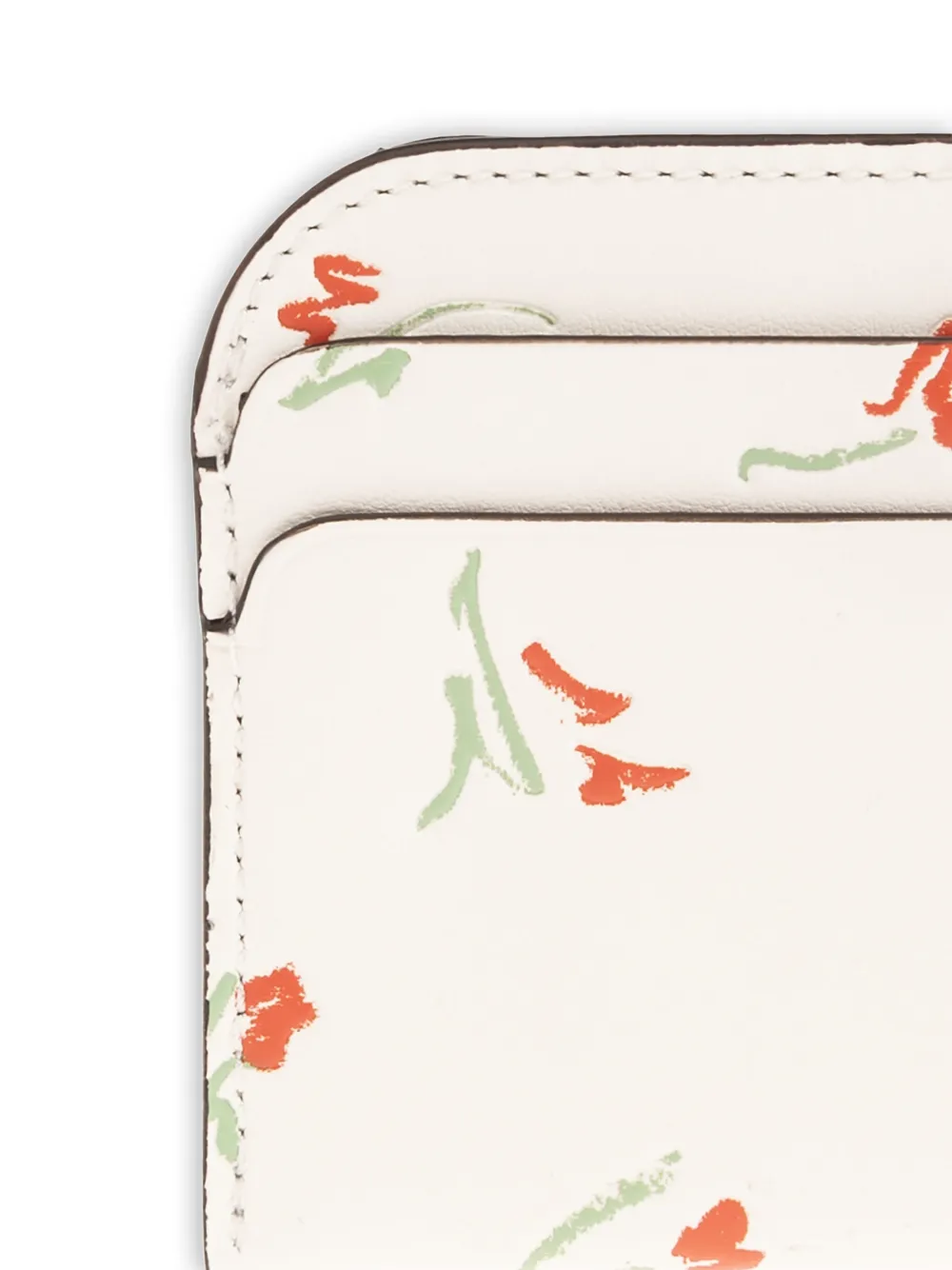 Kate Spade Devin leren pasjeshouder met bloemenprint Wit