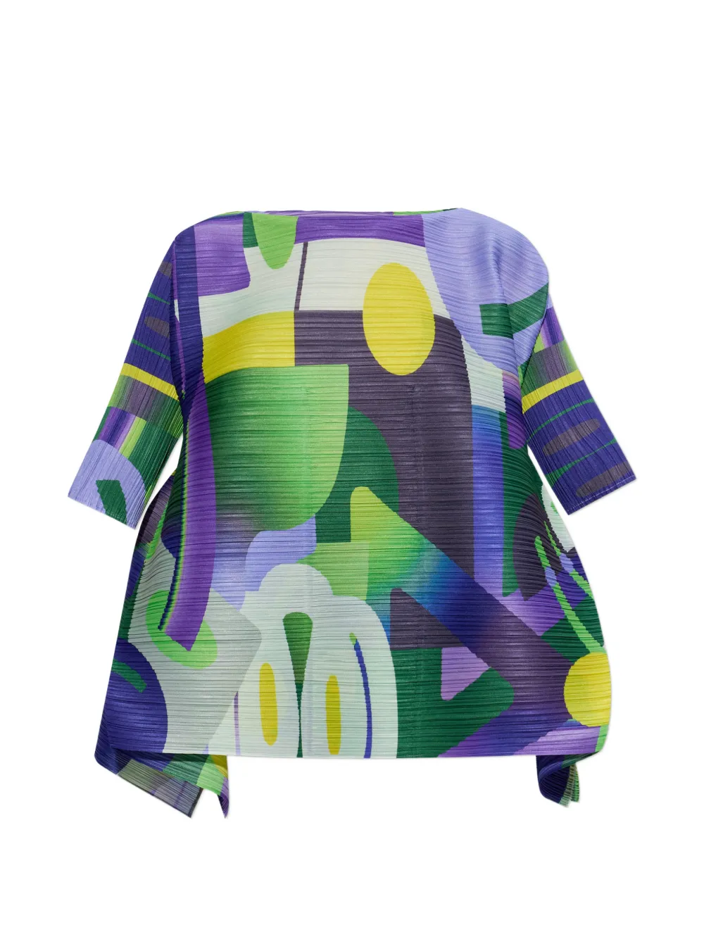 Pleats Please Issey Miyake Playground abstract-print pleated blouse - Viola