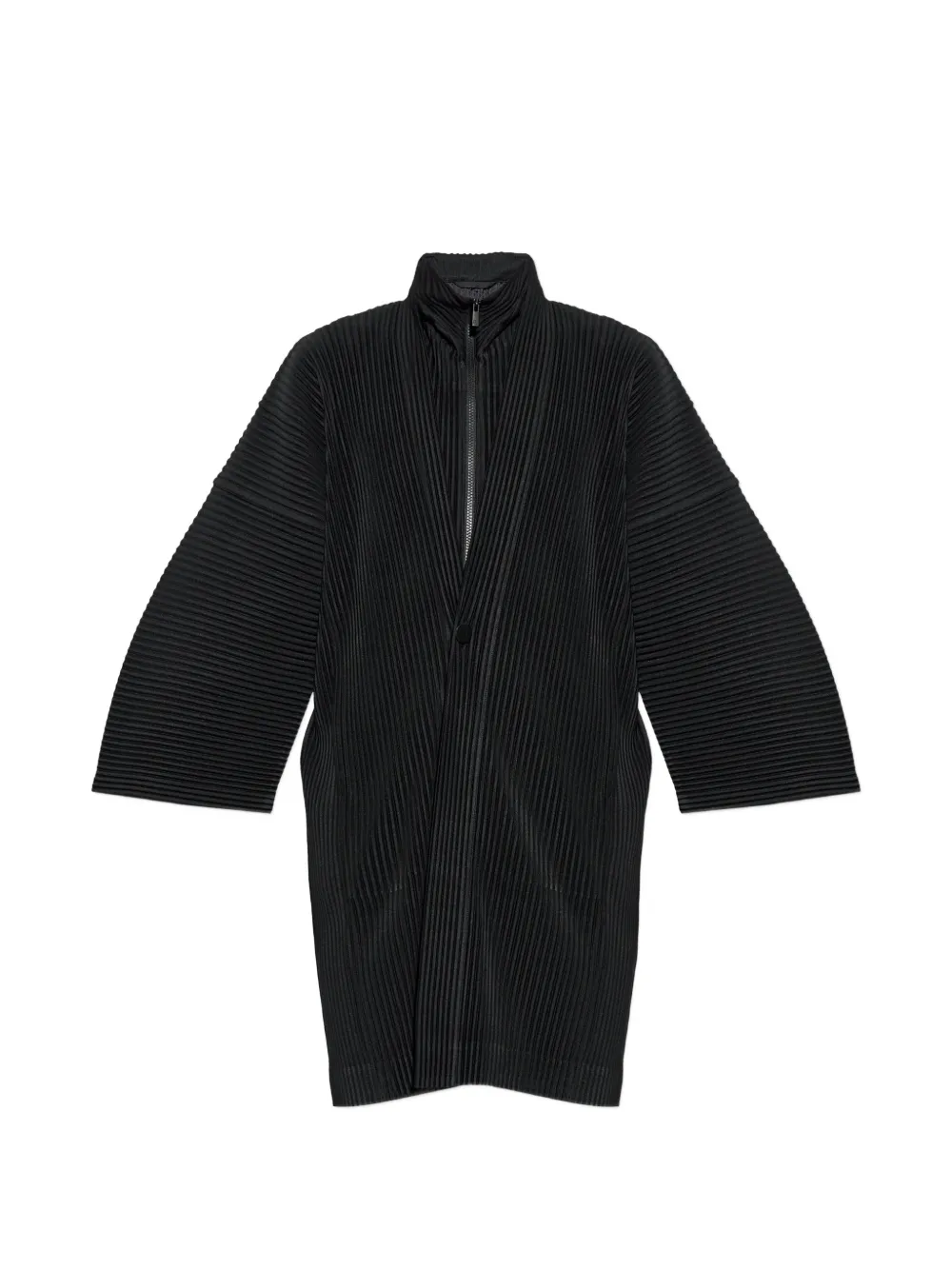 Homme Plissé Issey Miyake pleated wide-sleeve coat - Nero