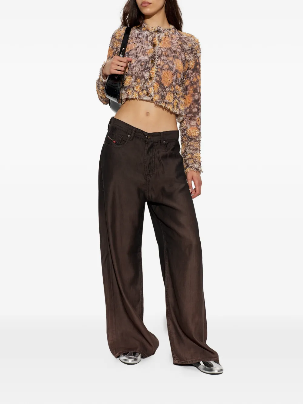 Diesel Jeans met wijde pijpen Bruin