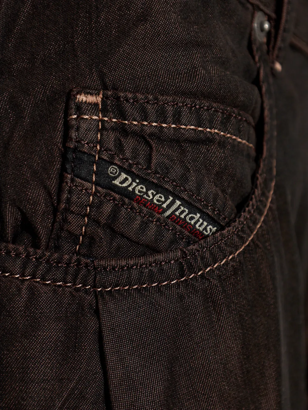 Diesel 1987 D-Khelz-Bs jeans met wijde pijpen Bruin