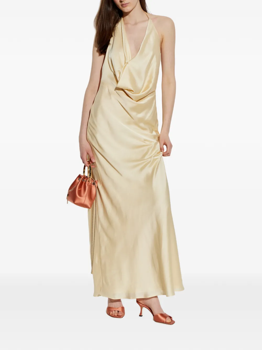 Jimmy Choo Skye satin sandals Oranje