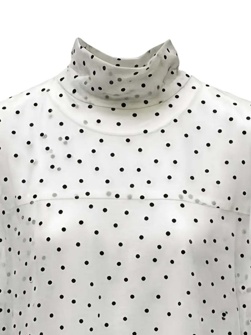 sacai T-shirt met ruches en stippen Wit