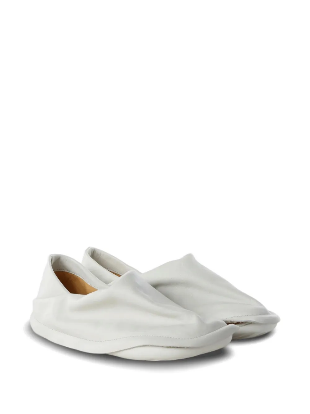 CamperLab x ISSEY MIYAKE ruched leather sneakers Wit