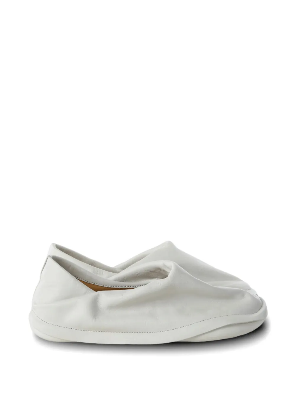 CamperLab x ISSEY MIYAKE ruched leather sneakers - Bianco