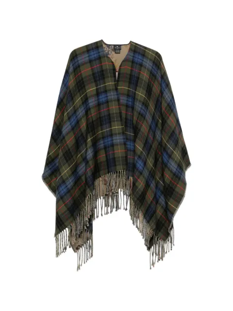 ETRO tartan fringed poncho