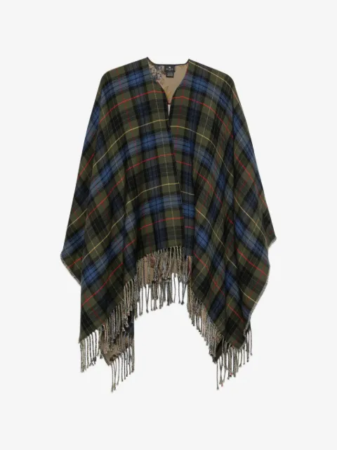 ETRO poncho con motivo de cuadros tartán