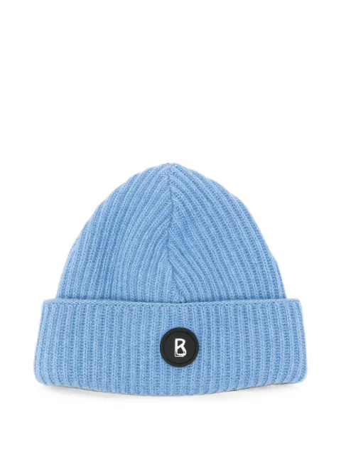 BOGNER Gustav logo-plaque ribbed-knit beanie hat