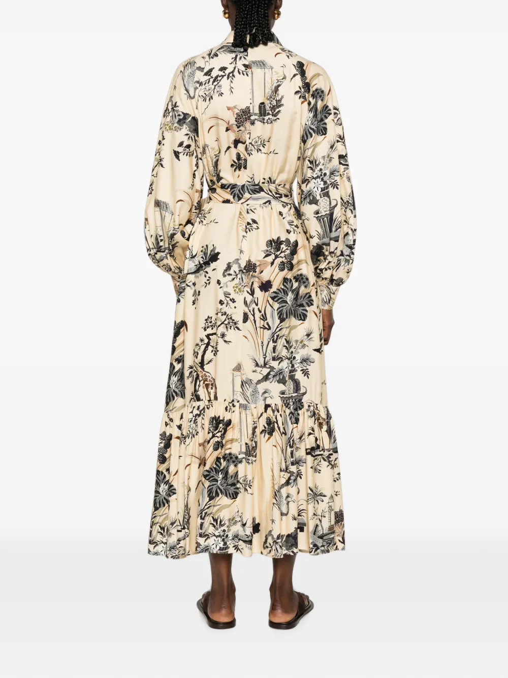 ETRO Gelaagde maxi-jurk met landschap-print Beige