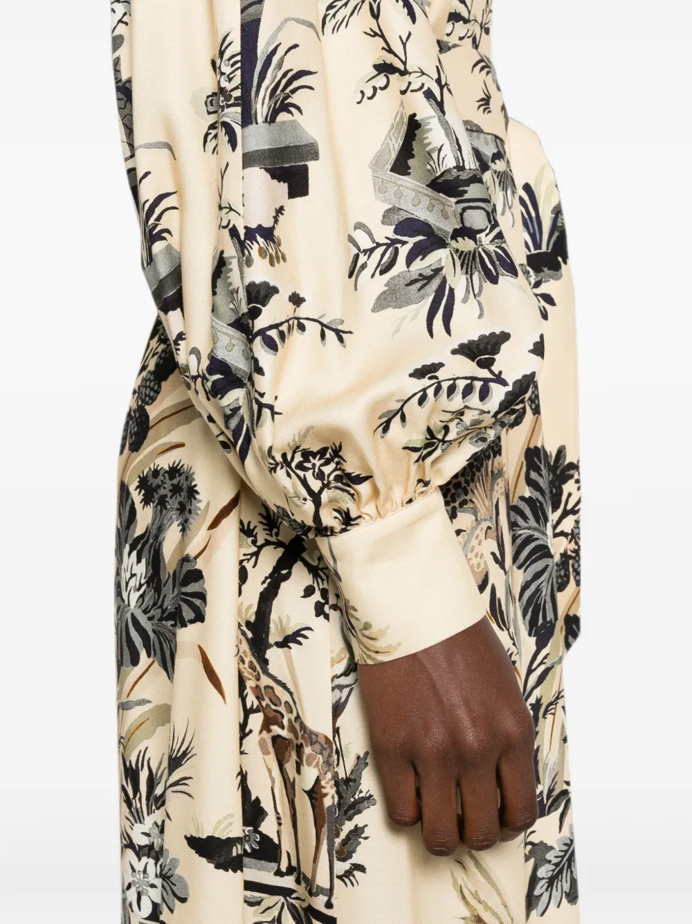 ETRO Gelaagde maxi-jurk met landschap-print Beige