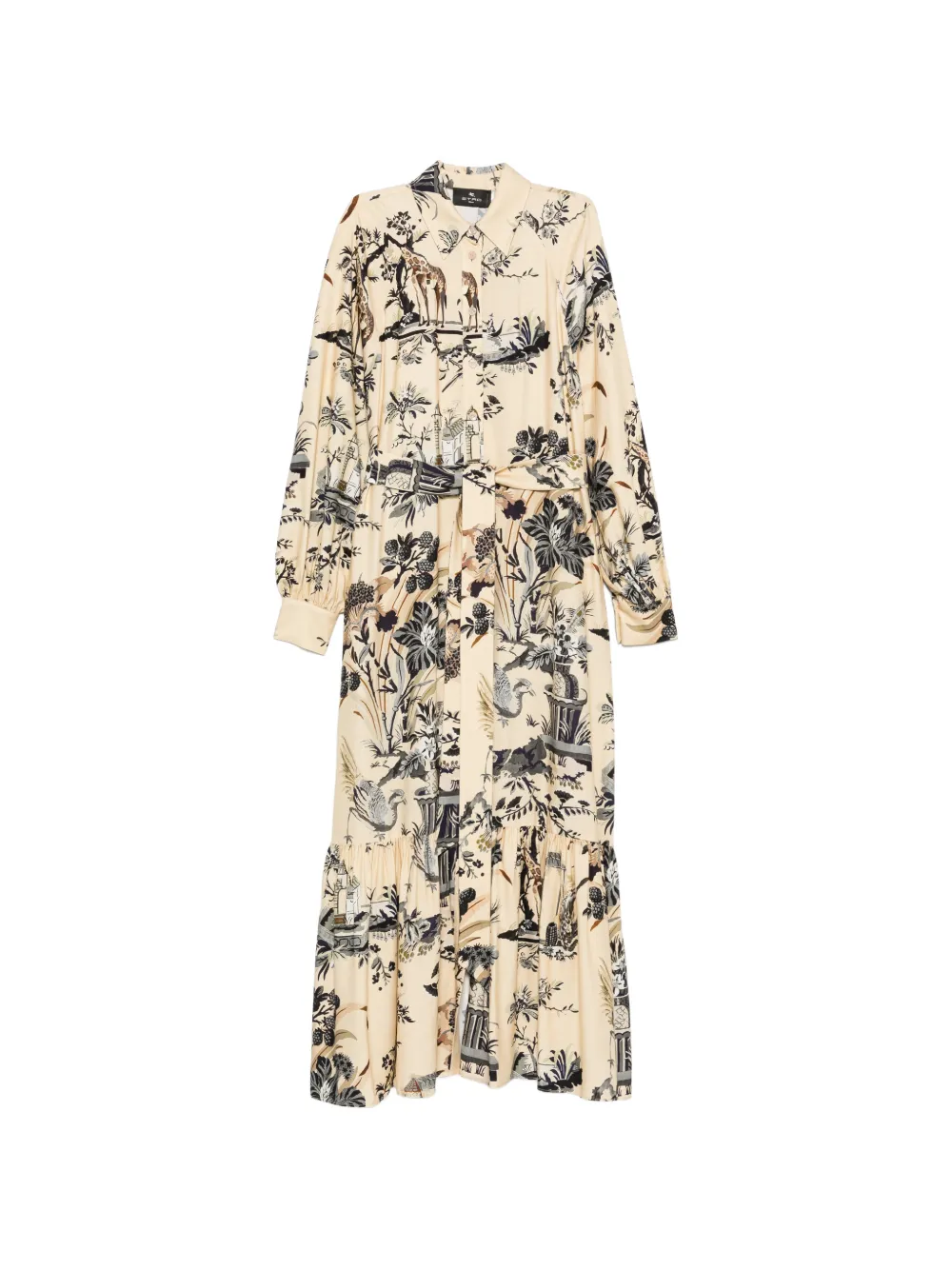 ETRO scenic-print tiered maxi dress - Toni neutri